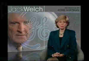 The 60 Minutes segment title card reading “Jack Welch,” produced by Rome Hartman